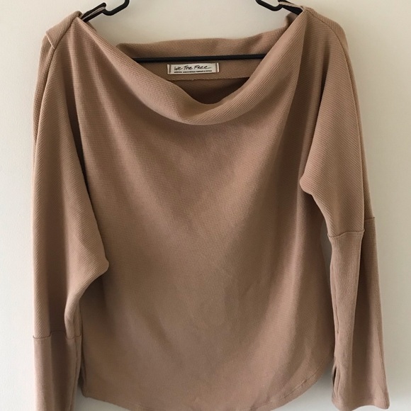 Free People We the Free Fuji Off the Shoulder Thermal Top, Camel Color, EUC - Picture 7 of 16